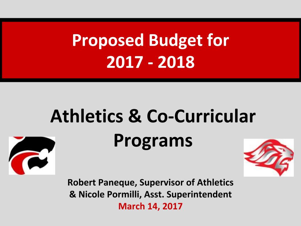 Athletics and Co Curricular Presentation 
